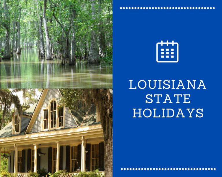 Louisiana (LA) State Holidays [year]